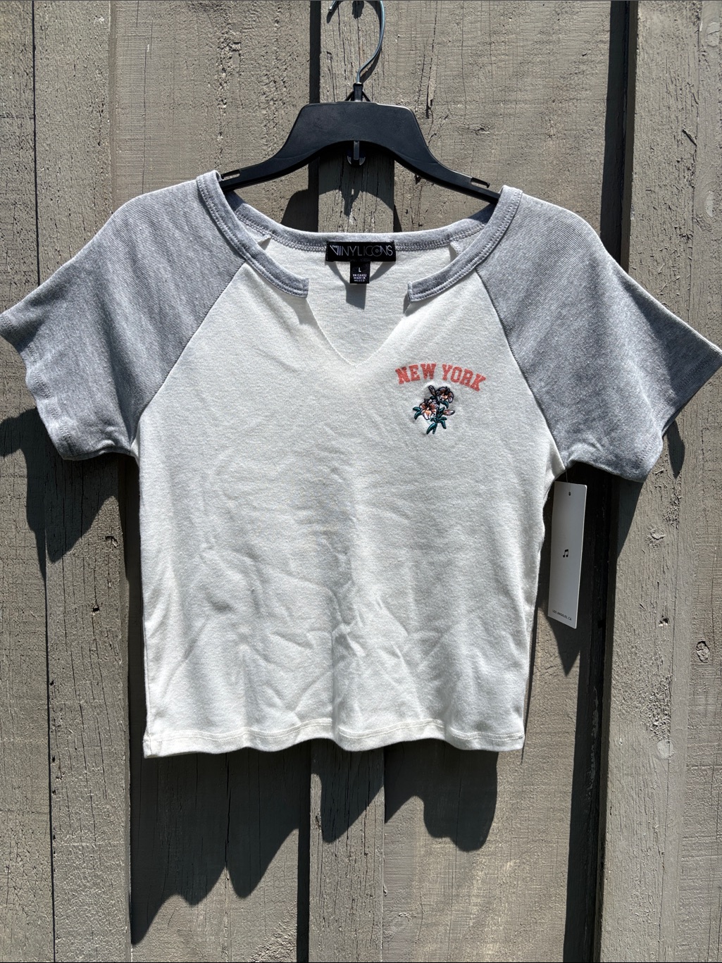 The Vinyl Icons Vintage Split Neck Tee Shirt